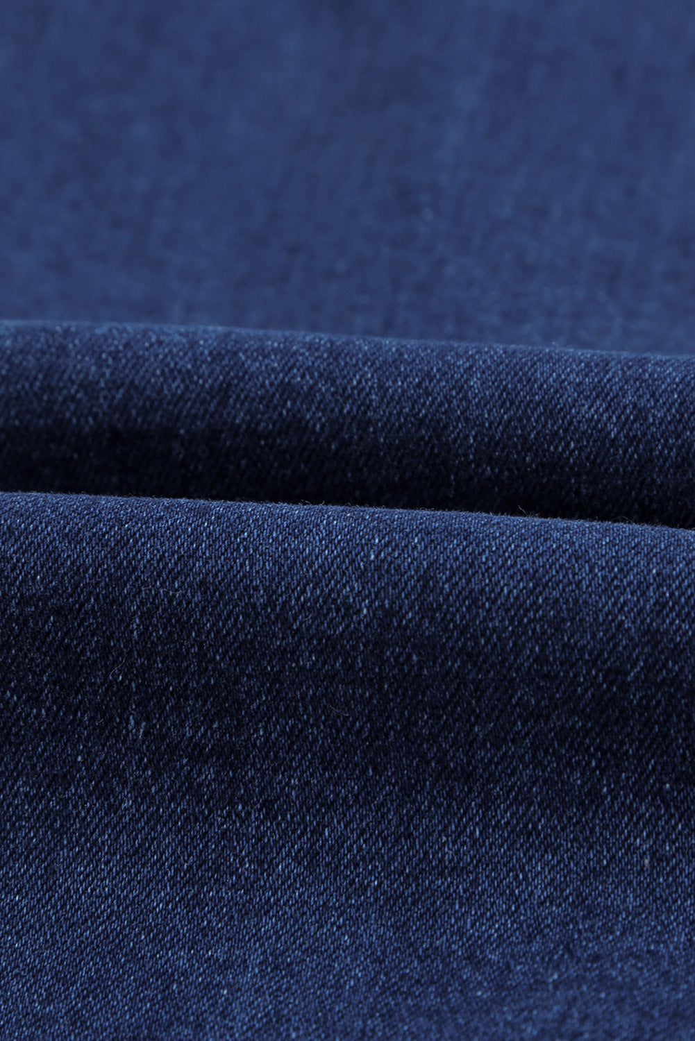 Dark Blue Casual Hole Drawstring Elastic Waist Jeans