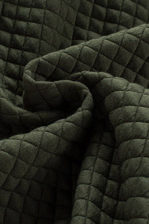 Black Lattice Texture Retro Flap Pocket Button Shacket