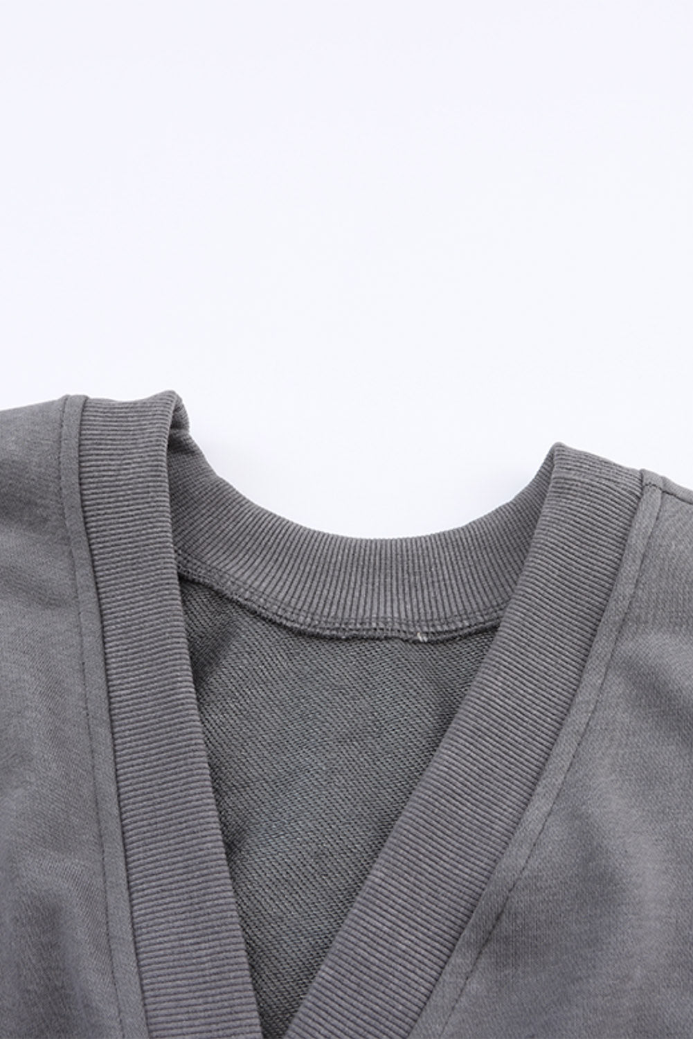 Gray Mineral Wash Twist Butterfly Oversize Sweatshirt