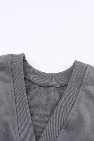 Gray Mineral Wash Twist Butterfly Oversize Sweatshirt