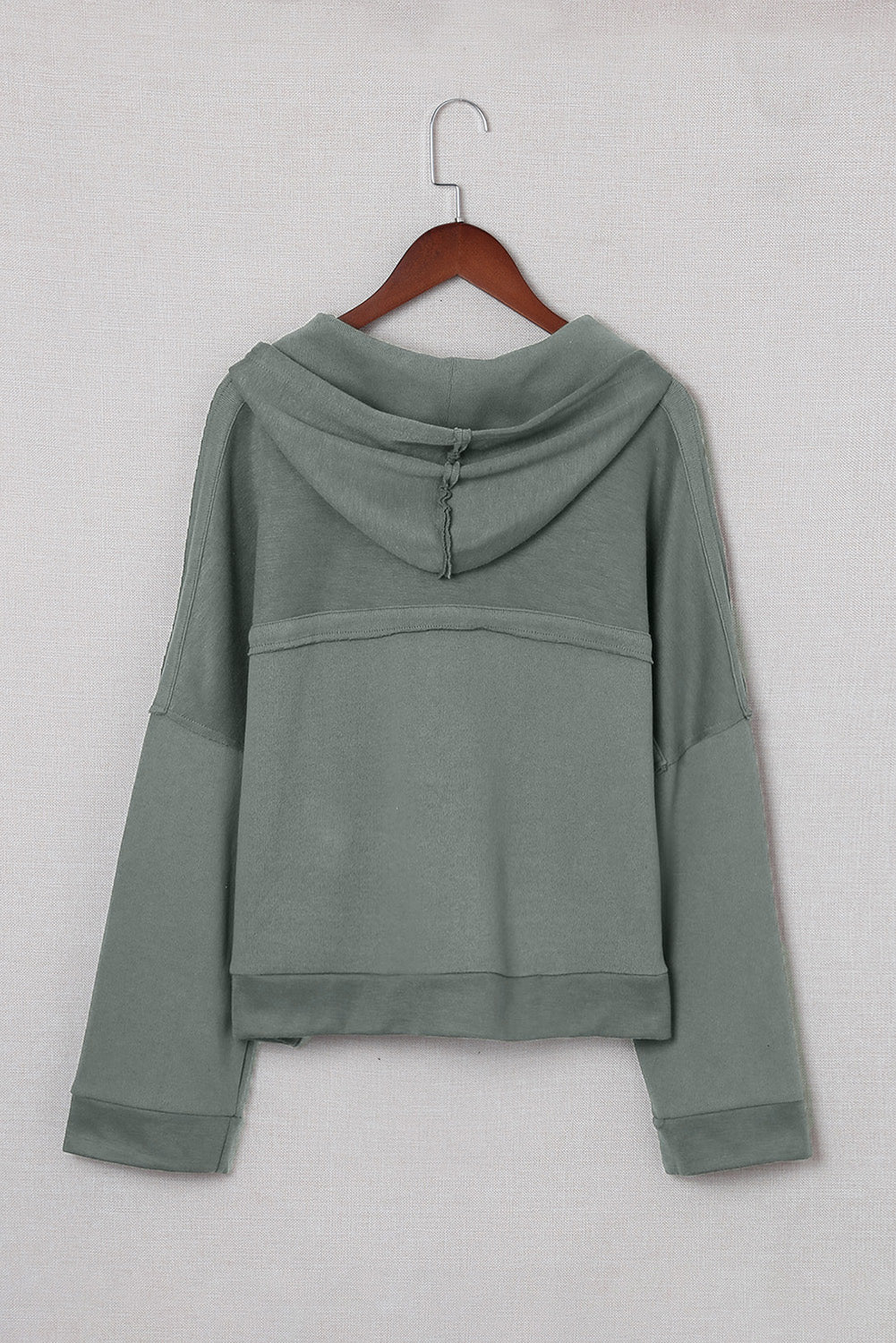 Orange Basic & Casual Button Front Pullover Hoodie