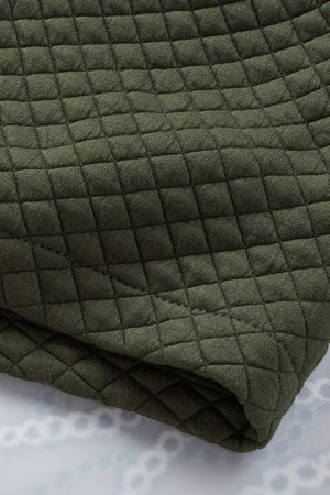 Black Lattice Texture Retro Flap Pocket Button Shacket