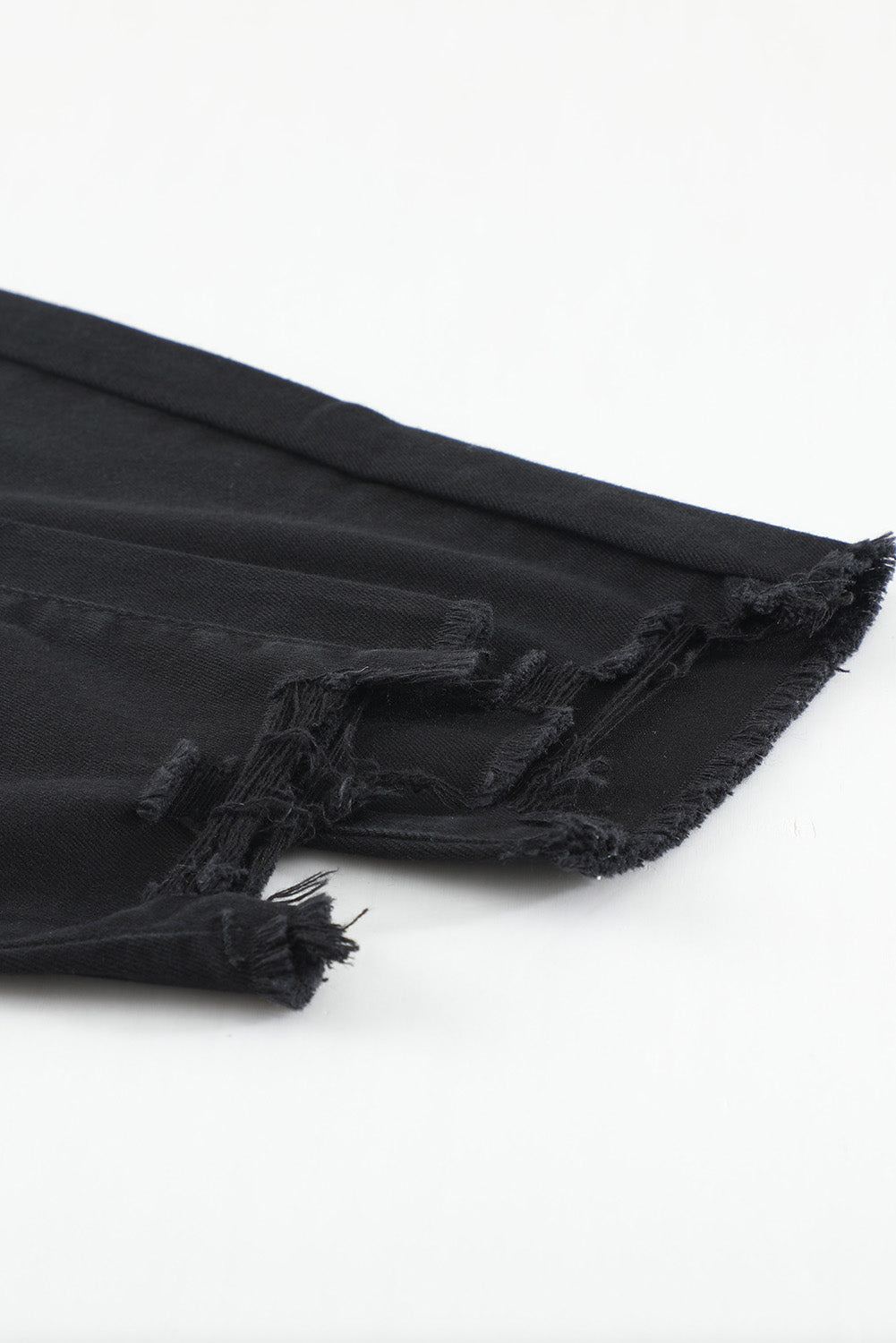 Green Frayed Raw Hem High Waist Denim Jeans