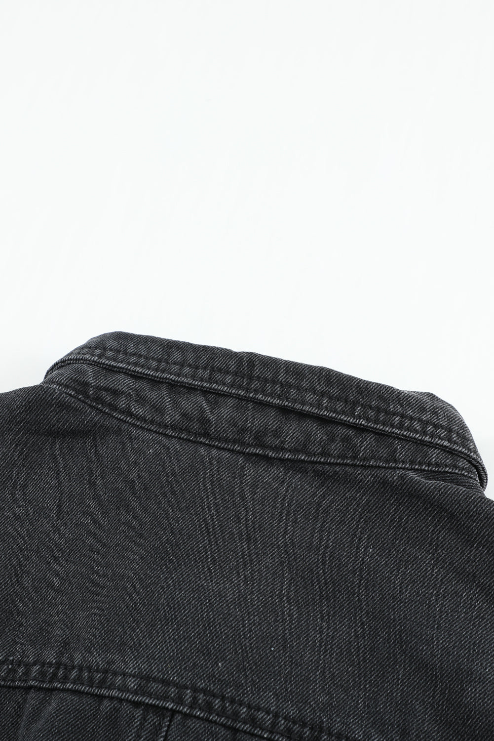 Green Casual Ripped Raw Hem Button Up Denim Shacket