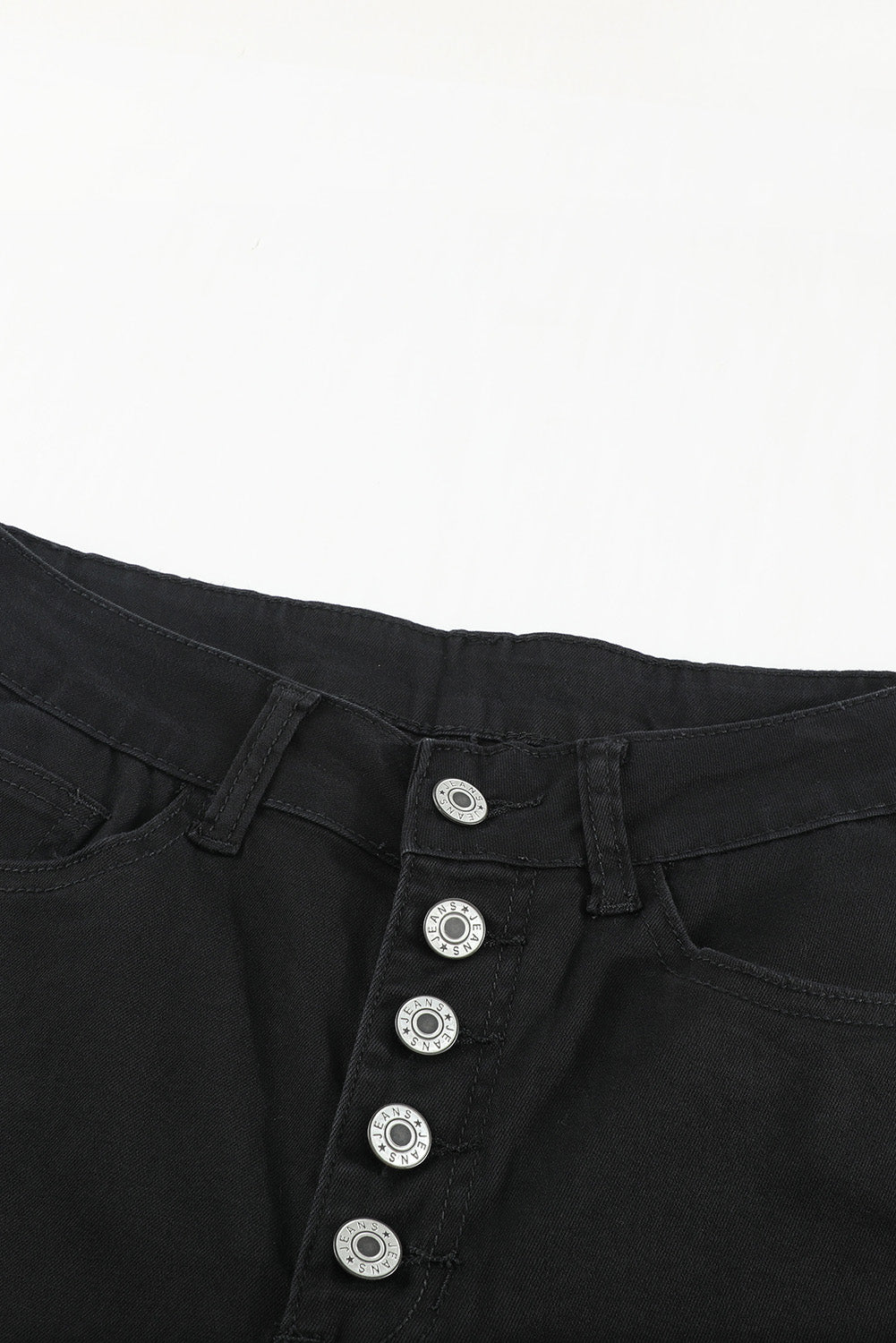 Green Frayed Raw Hem High Waist Denim Jeans