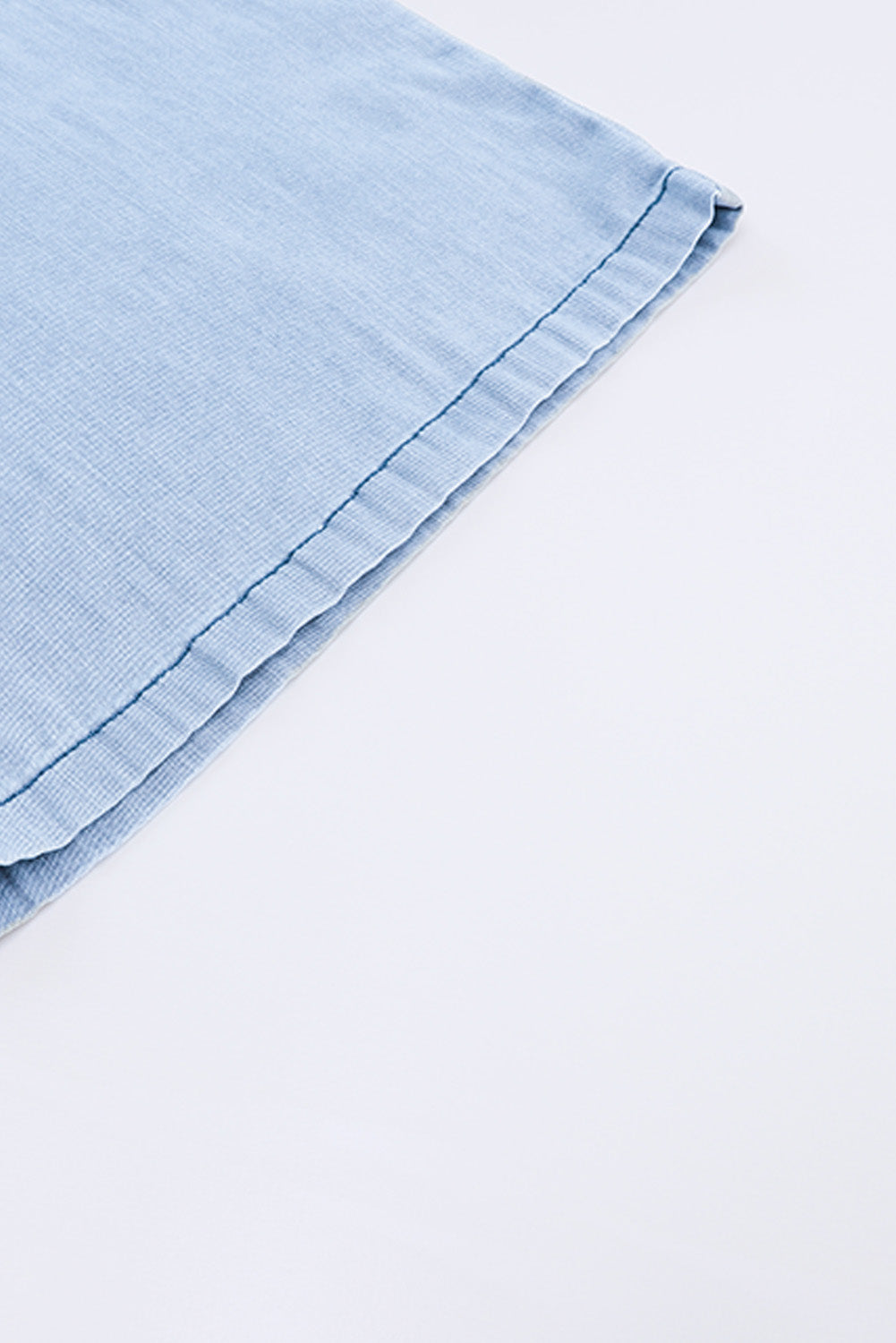 Blue High Waist Pocketed Wide Leg Tencel Jeans