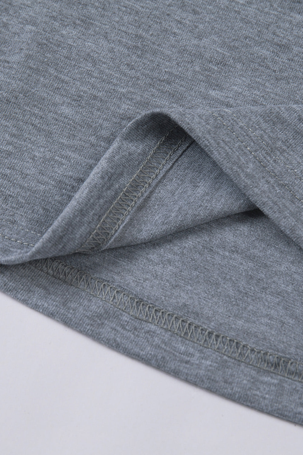 Green Plain Solid Color Crew Neck Tee