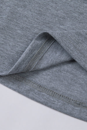 Green Plain Solid Color Crew Neck Tee