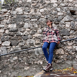 Brown Plaid Button Up Long Sleeve Flannel Jacket