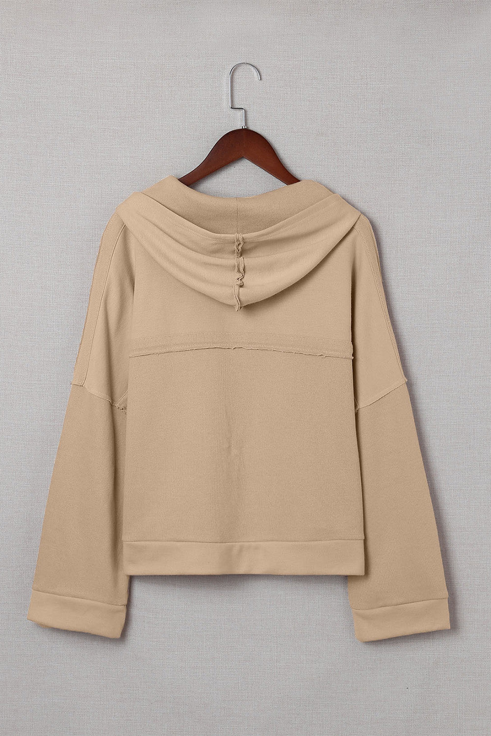 Orange Basic & Casual Button Front Pullover Hoodie