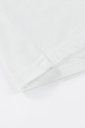 Green Plain Solid Color Crew Neck Tee