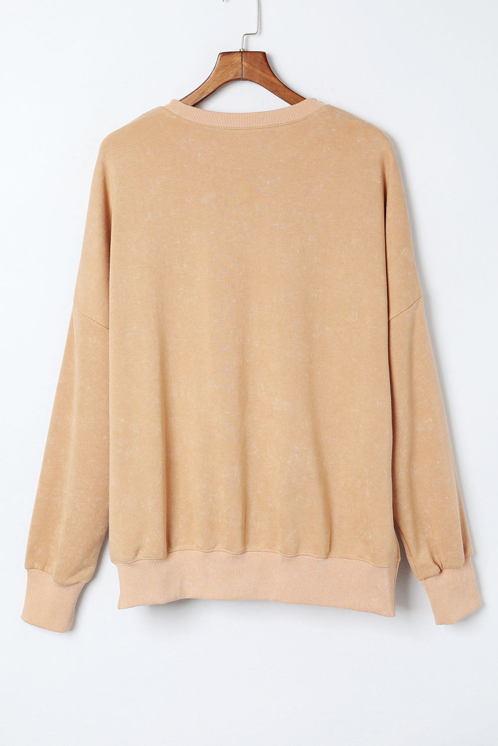 Green Drop Shoulder Ribbed Trim Oversized Sweatshirt