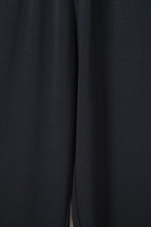 Black Smocked Sleeveless Wide Leg Jumpsuit with Pockets