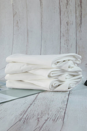 Green Plain Solid Color Crew Neck Tee