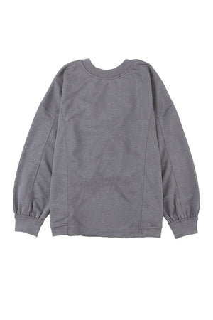 Gray Mineral Wash Twist Butterfly Oversize Sweatshirt