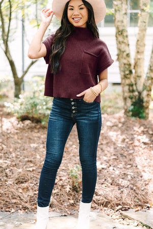 Green Patch Pocket Ribbed Knit Short Sleeve Sweater