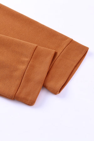 Orange Basic & Casual Button Front Pullover Hoodie