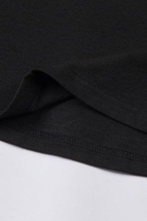 Green Plain Solid Color Crew Neck Tee