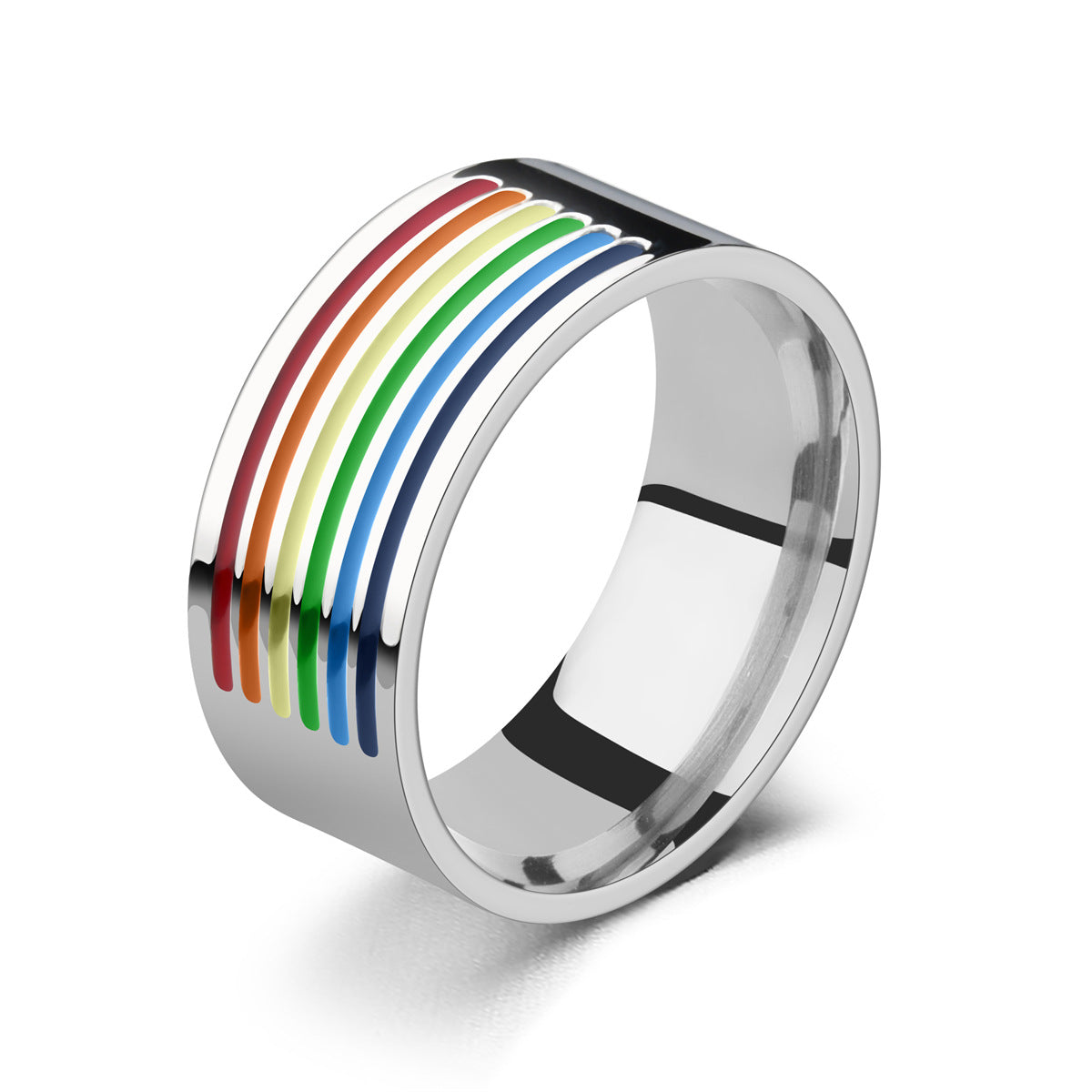 Bisexual Rainbow Stainless Steel Hoop Ring