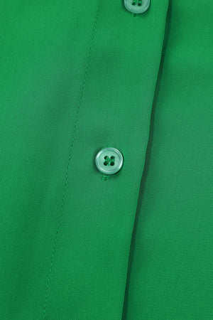 Green 3/4 Batwing Sleeve Oversize Button Up Shirt