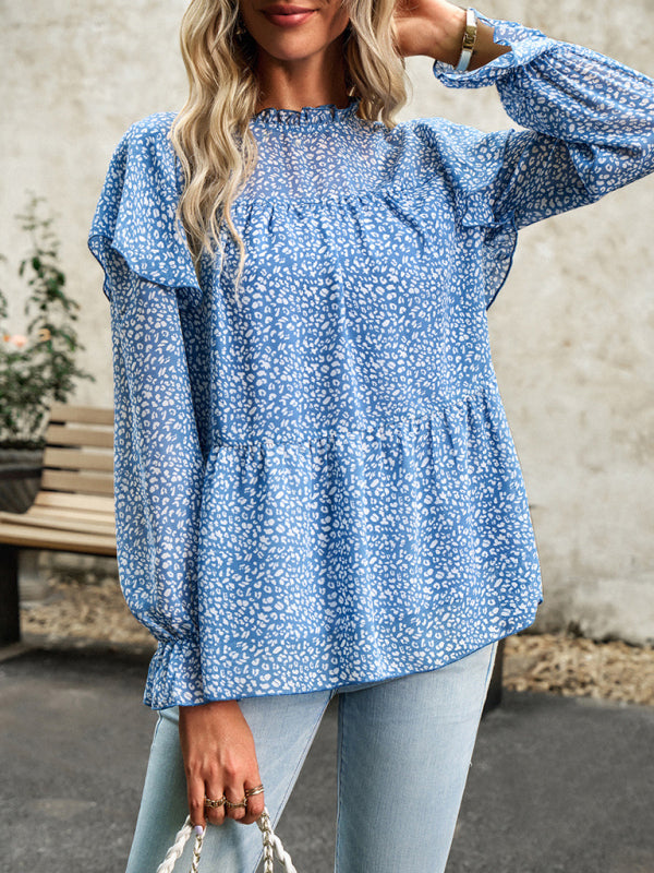 Floral Shirt Feminine Commuter Long Sleeve Top