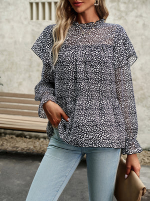 Floral Shirt Feminine Commuter Long Sleeve Top