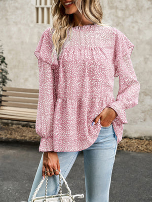 Floral Shirt Feminine Commuter Long Sleeve Top