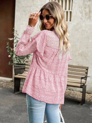 Floral Shirt Feminine Commuter Long Sleeve Top